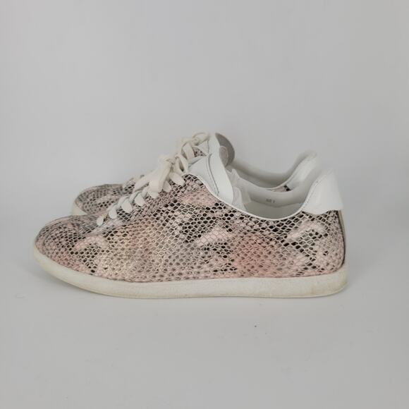 PAIGE Pink Gold Leather Amy Sneakers 9 - Picture 3 of 11
